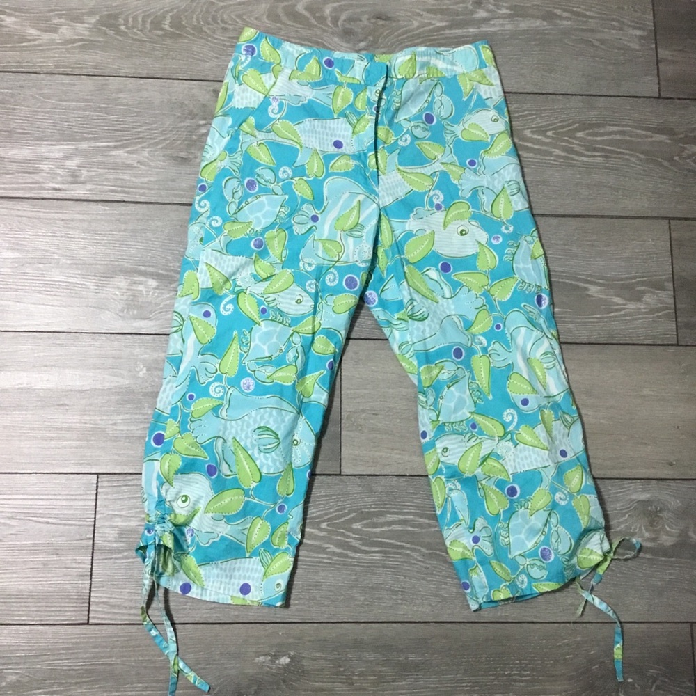 Vintage Lilly Pulitzer White Label Novelty Fishy Capri Pants size 4